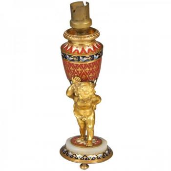 Tischlampe - Bronze, Email - 1880