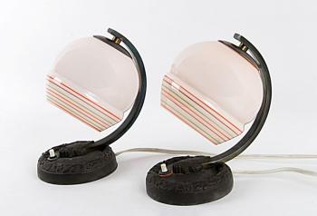 Zwei Lampen - Metall, Glas - 1930